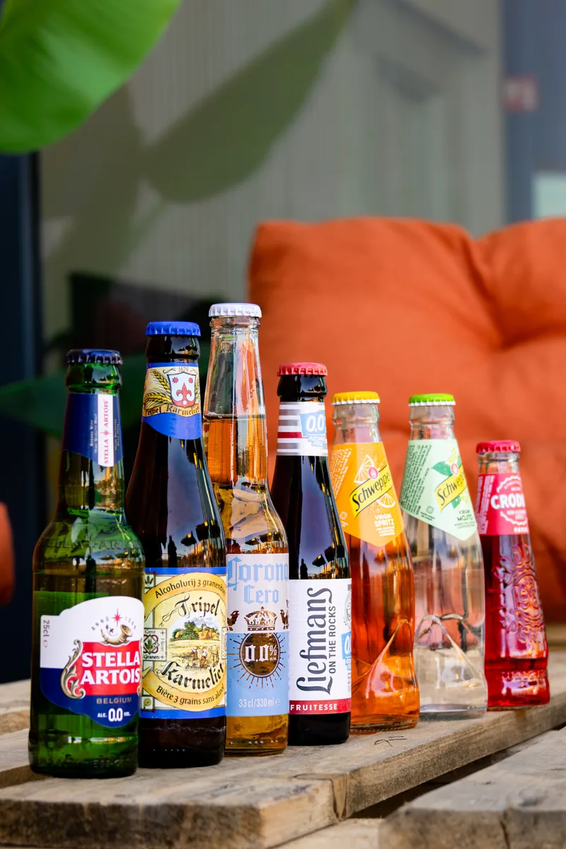 Sélection de bières en terrasse